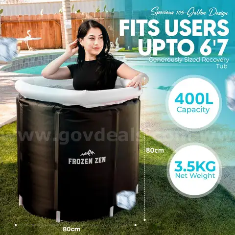 Brand New XL 105-Gallon Portable Ice Bath Tub for Athletes with Lid - Shipping Available