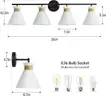 Brand New - 4-Light Modern Vanity Lights for Bathroom  Black and Gold Wall Sconce Lighting with Frosted Milky Glass