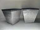 Brand New - Lot of 4 Allen+Roth Square 16-in W x 16-in H Silver Resin Industrial Planters - Shipping Available