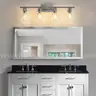 Brand New - Bathroom Vanity Light Fixtures: 4-Light Brushed Nickel Vanity Light with Glass Shade