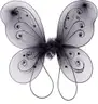 Brand New - Organza Nylon Butterfly Fairy Wings w/Rhinestone Glitters (22&#x22; x 15&#x22;, Black) - Shipping Available