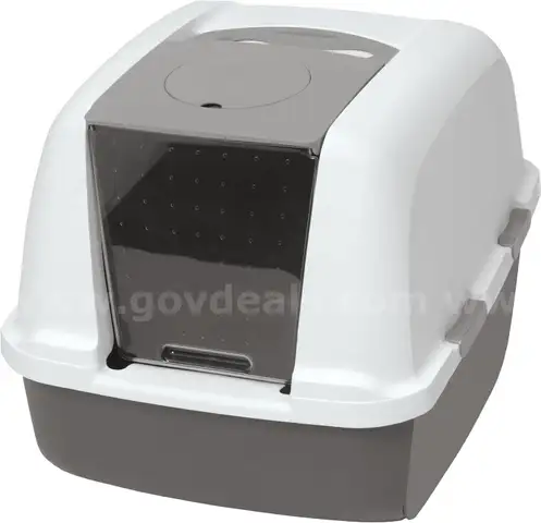 Brand New - Catit Airsift Jumbo Hooded Cat Litter Pan, Warm Gray/White - Shipping Available