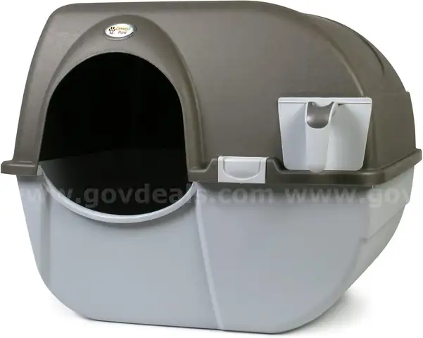 Omega Paw NRA15 Self Cleaning Litter Box Regular Size,Grey - Shipping Available