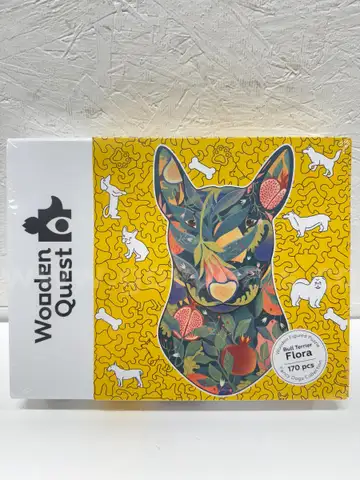 Brand New - Wooden Quest Figured Wooden Puzzles Bull Terrier Flora 170 parts - Shipping Available