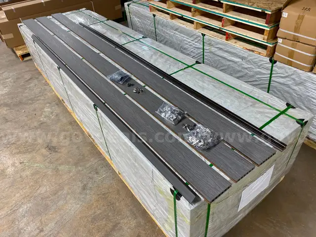 Lot of 350 Sq. Ft. of Premium Grooved Composite Decking Boards, Including All Necessary Hardware. Color - SILVER GRAY
