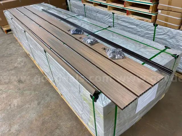 Lot of 350 Sq. Ft. of Premium Grooved Composite Decking Boards, Including All Necessary Hardware. Color - MAPLE