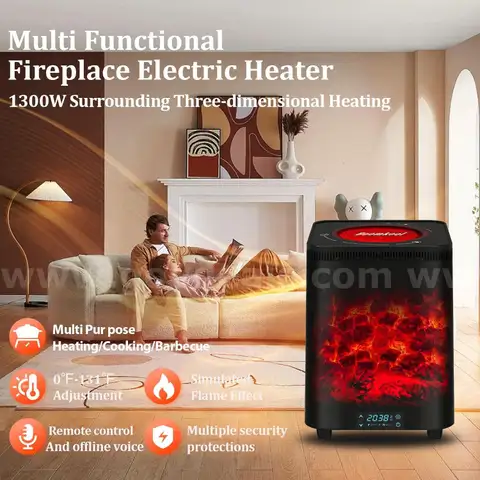 Brand New - Boomkool Heaters for Indoor use, Simulated Flame Electric Fireplace, 1300W  - Shipping Available