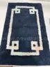 Bathroom Rugs Sets 2 Piece, Soft and Water Absorbent Microfiber Carpet, Navy Blue and White - Shipping Available