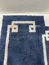 Bathroom Rugs Sets 2 Piece, Soft and Water Absorbent Microfiber Carpet, Navy Blue and White - Shipping Available