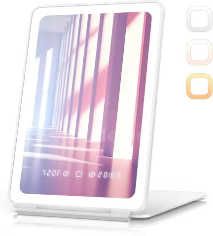 Brand New - Travel Makeup Mirror with Time &#x26; Temperature Display, 2000mAh  - Shipping Available