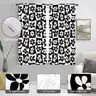 Brand New - 42&#x22;x 63&#x22; Black Floral Window Curtain White Flowers Checkered  - Shipping Available