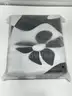 Brand New - 42&#x22;x 63&#x22; Black Floral Window Curtain White Flowers Checkered  - Shipping Available
