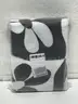 Brand New - 42&#x22;x 63&#x22; Black Floral Window Curtain White Flowers Checkered  - Shipping Available
