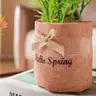 Brand New - 3Pcs Hello Spring Artificial Flowers with Burlap Bag Vases - Shipping Available