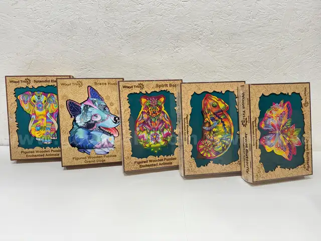 Brand New - Lot of 5 Wood Trick Figured Wooden Puzzles - Shipping Available