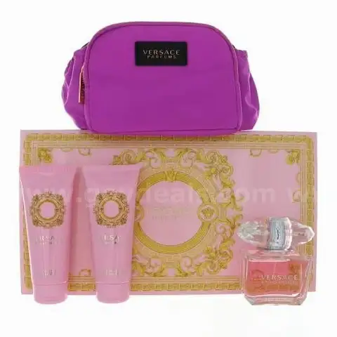 Brand New - Versace Bright Crystal Eau de Toilette 4 Pc Women Gift Set With Bag - Shipping Available