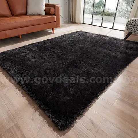 Brand New - 4'x6' Area Rug for Living Room, Black for Bedroom, Plush Shaggy Furry Carpet, Black - Shipping Available
