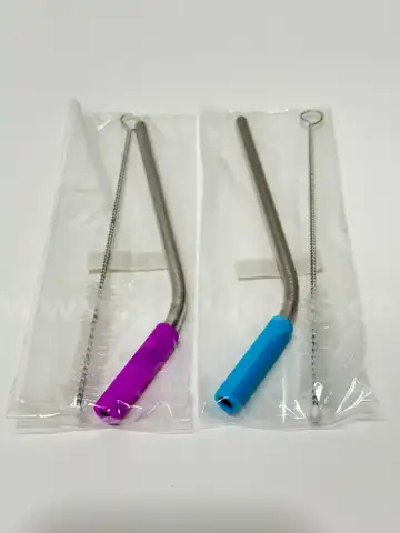 Brand New - Lot of 20 Purple and Blue Drinking Straws - Perfect for 12 oz. Wine Tumblers - Shipping Available