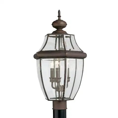 Brand New - 3-Light Outdoor Exterior Post Lantern In Antique Bronze Finish - Shipping Available
