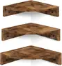 Brand New - Set of 3 Floating Corner Shelves with Cord Hole, 3 Tier Wood Wall Display Shelf - Shipping Available
