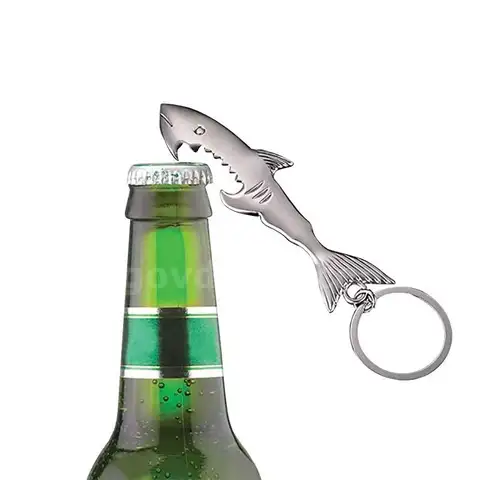 Brand New - Lot of 50 Westlake Art Stainless Steel Metal Bottle Opener Keychain Shark, Silver - Shipping Available