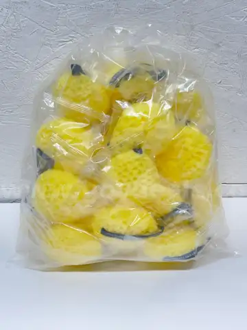 Brand New - Lot of 25 Soft Honeycomb Shower Puffs, Yellow  - Shipping Available