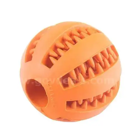 Brand New - Lot of 50 Teeth Cleaning Durable Natural Rubber Pet Chew Balls, Orange - Shipping Available