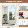 Brand New - 24"x32" Gold Mirror, Framed Rectangle Mirror with Rounded Corner - Shipping Available