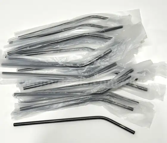 Brand New - Lot of 20 Reusable Stainless Steel Straws - 20oz Tumbler Straw Long Metal, Black - Shipping Available