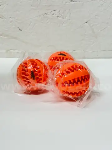 Brand New - Lot of 50 Teeth Cleaning Durable Natural Rubber Pet Chew Balls, Orange - Shipping Available