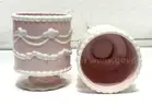 Brand New - 2 PCS - Ceramic Makeup Brush Pencil Holders Pink Cake - Shipping Available