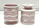Brand New - 2 PCS - Ceramic Makeup Brush Pencil Holders Pink Cake - Shipping Available
