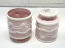 Brand New - 2 PCS - Ceramic Makeup Brush Pencil Holders Pink Cake - Shipping Available