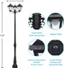 Brand New - Solar Lamp Post Light, Tall 128" Triple Heads Dusk to Dawn Outdoor Waterproof - Shipping Available