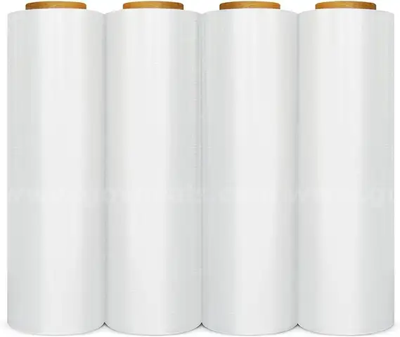 Brand New - 4 Rolls Clear Stretch Wrap, 80 gauge, 18" x 1,500' - 6000 FT - Shipping Available