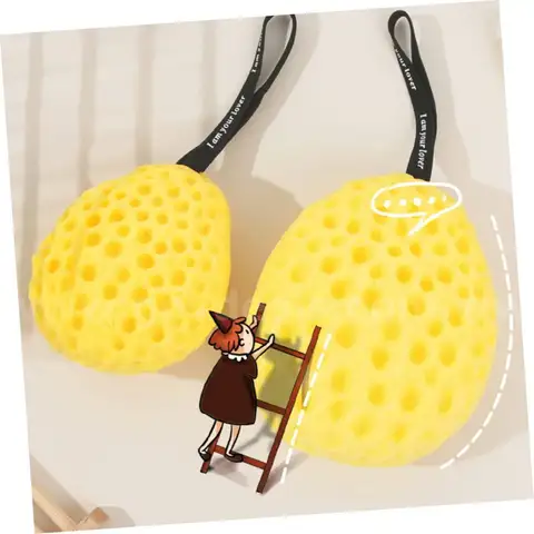 Brand New - Lot of 25 Soft Honeycomb Shower Puffs, Yellow  - Shipping Available