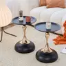 Brand New - 2PCS - Elegant Modern Side Tables - Featuring a Unique Hourglass Design, Black - Shipping Available