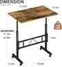 Brand New - Small Standing Desk Adjustable Height, Mobile Table with Wheels, Brown - Shipping Available