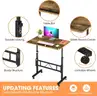 Brand New - Small Standing Desk Adjustable Height, Mobile Table with Wheels, Brown - Shipping Available