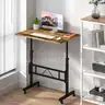 Brand New - Small Standing Desk Adjustable Height, Mobile Table with Wheels, Brown - Shipping Available