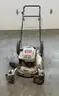 White  push lawn mower