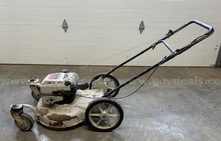 White  push lawn mower