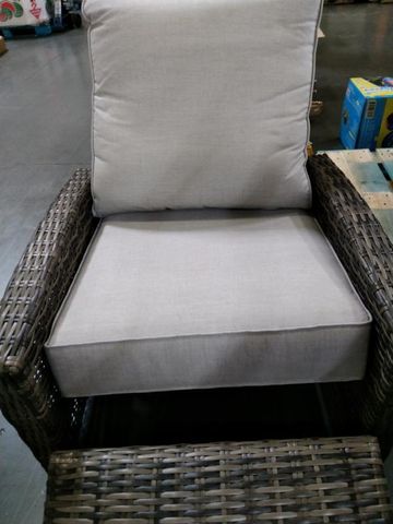 Siesta Aged Teak Outdoor Wicker with Cushions Recliner | AllSurplus ...