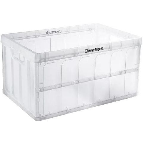 CleverMade 62L Collapsible Stackable Plastic Storage Bins/Utility ...