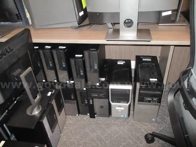 1 LOT OF ASSORTED COMPUTERS- MONITORS-LAPTOPS-DESKSTOP PC- IPAD-SCANNER AND PRINTERS