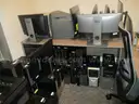 1 LOT OF ASSORTED COMPUTERS- MONITORS-LAPTOPS-DESKSTOP PC- IPAD-SCANNER AND PRINTERS