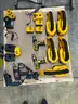 Dewalt Battery Powered Vacuums and Drills, 2 traditional Drills w/plugs, misc. batteries