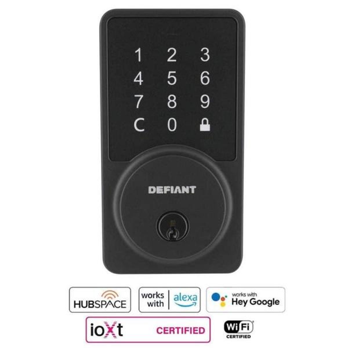 Defiant Square Matte Black Smart Wi Fi Deadbolt Powered By Hubspace Allsurplus Phoenix 7187