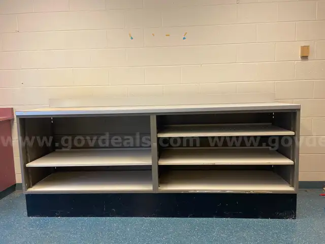 2 WORK COUNTERS WITH SHELVES AND DRAWERS