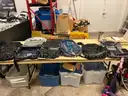 Lot of backpacks and large bags